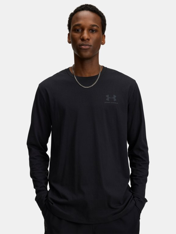 Футболка Under Armour Sportstyle Left Chest LS чорна