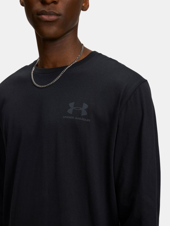 Футболка Under Armour Sportstyle Left Chest LS чорна
