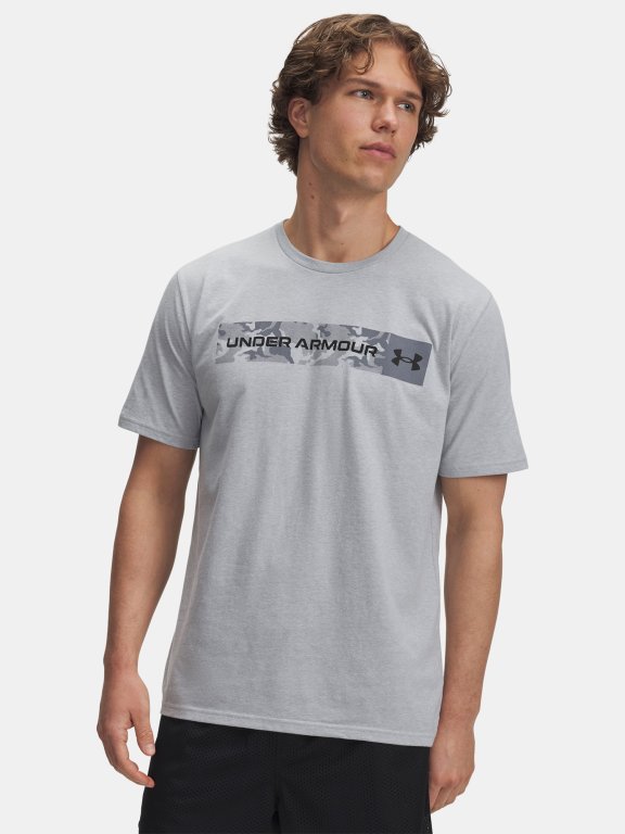 Футболка Under Armour Camo Chest Stripe SS Man Grey