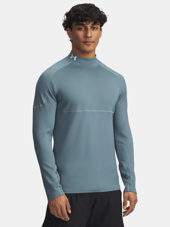 Футболка Under Armour Cold Weather Grid LS Mock Man Blue