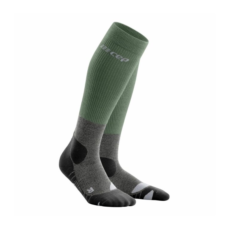 Шкарпетки CEP Merino M - сіро/зелені