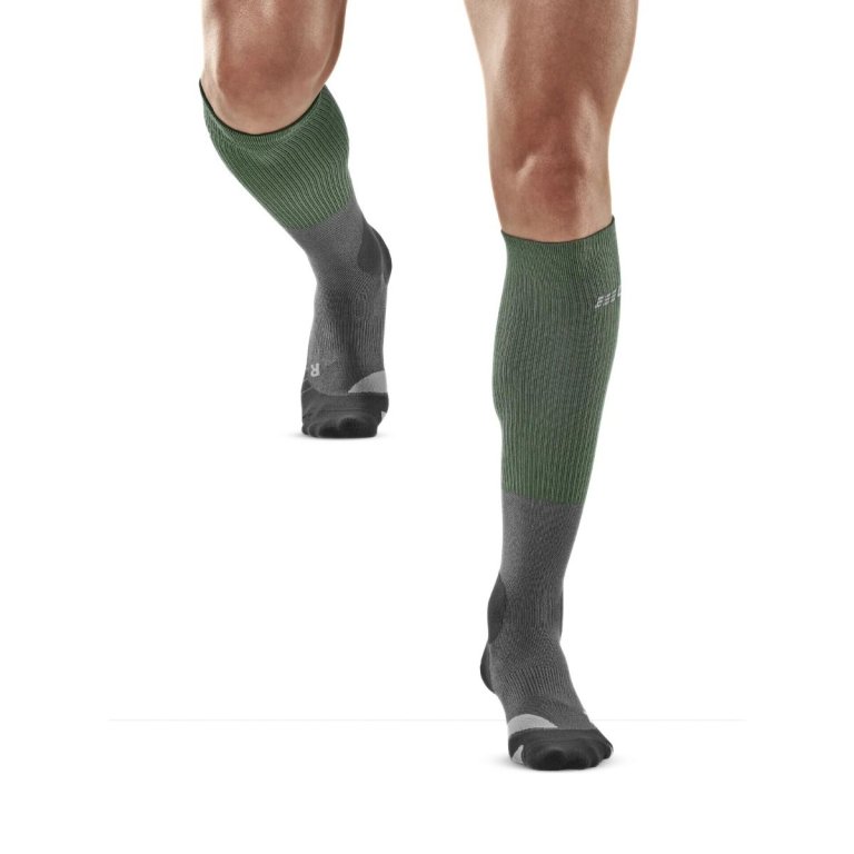 Шкарпетки CEP Merino M - сіро/зелені