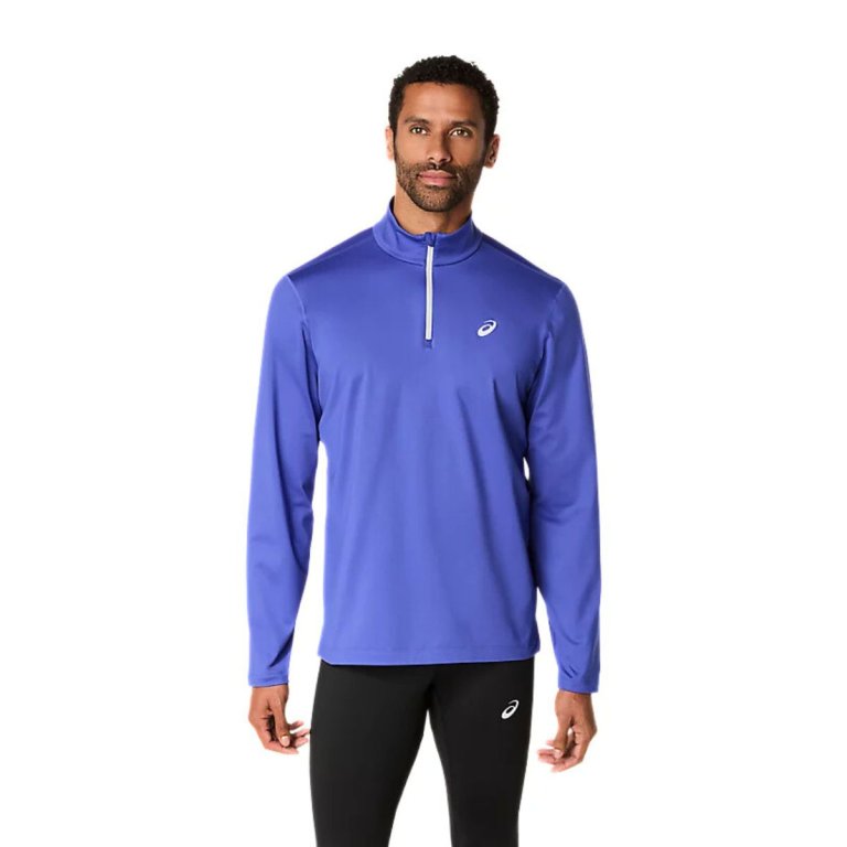 Футболка Asics Core LS 1/2 Zip Winter Top M - синя