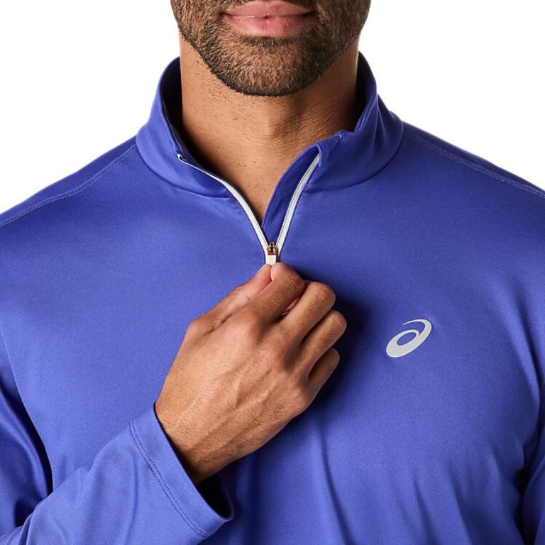 Футболка Asics Core LS 1/2 Zip Winter Top M - синя