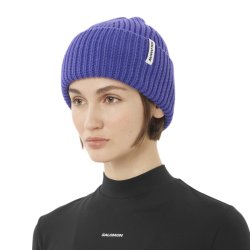 Шапка Salomon Snowbird Beanie - фіолетова