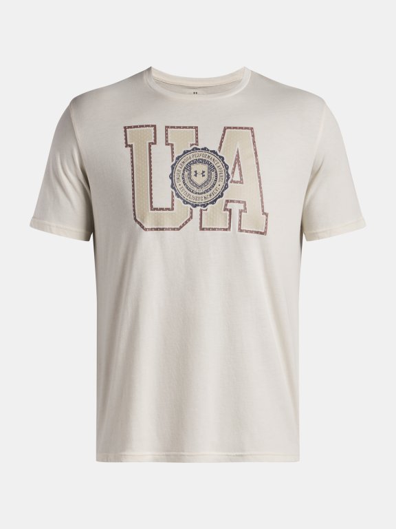 Футболка Under Armour College Crest Logo SS Man коричнева