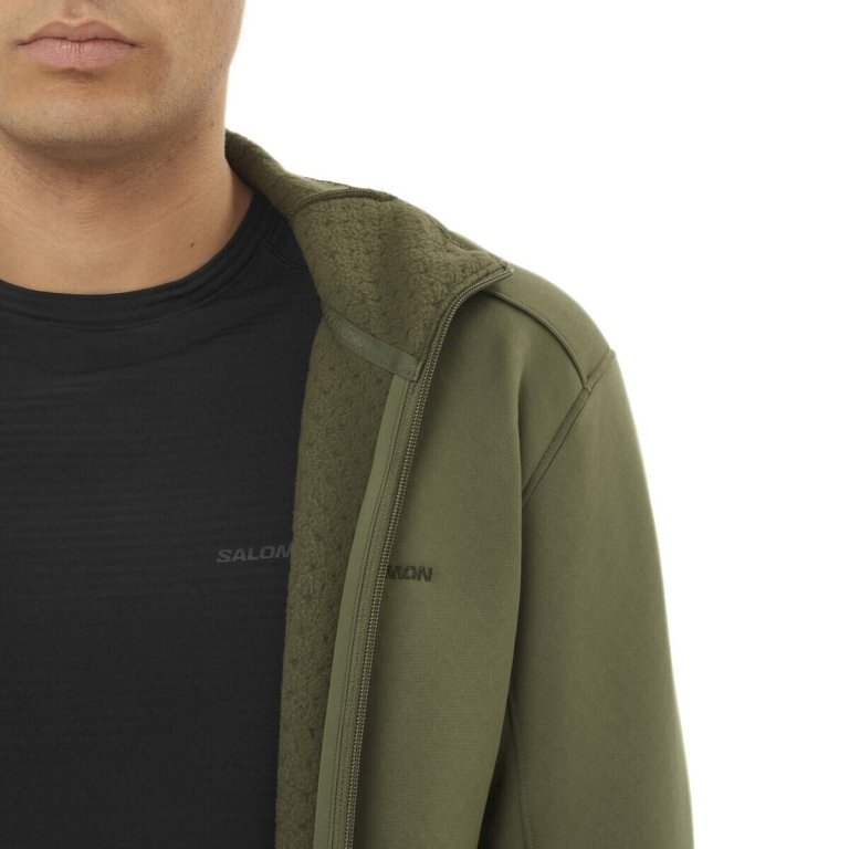 Кофта Salomon Outline Warm Fleece FZ M - зелена