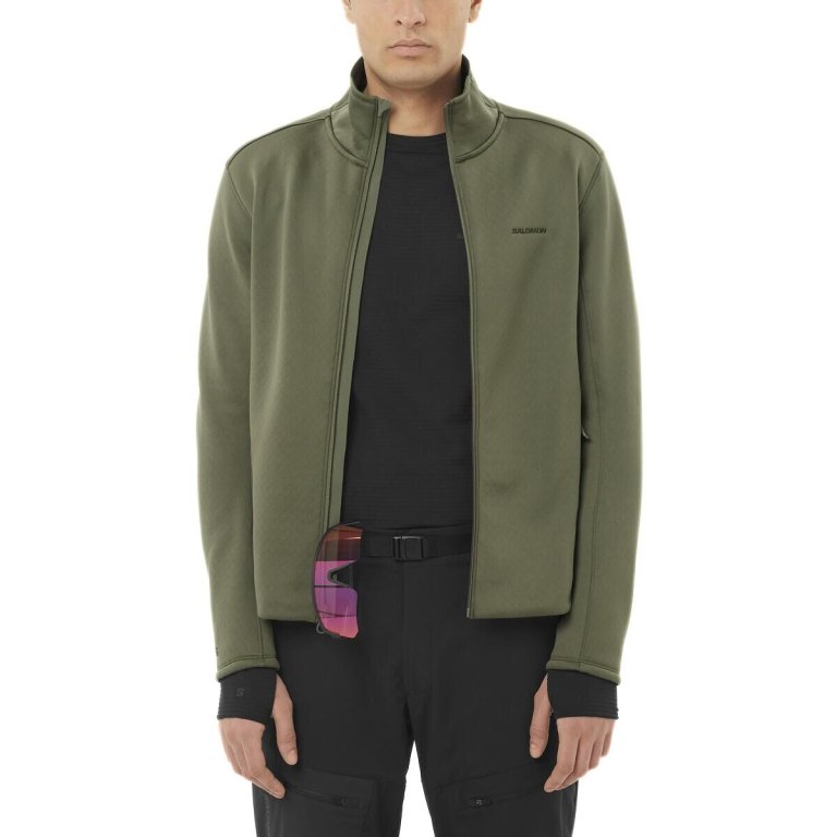 Кофта Salomon Outline Warm Fleece FZ M - зелена