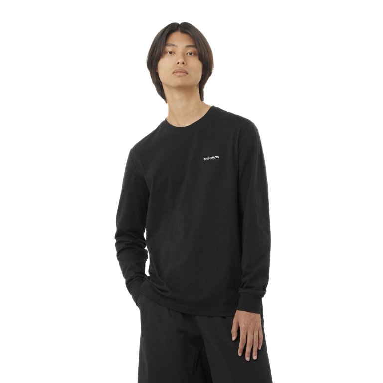 Футболка Salomon Chest Logo LS Tee M - чорна