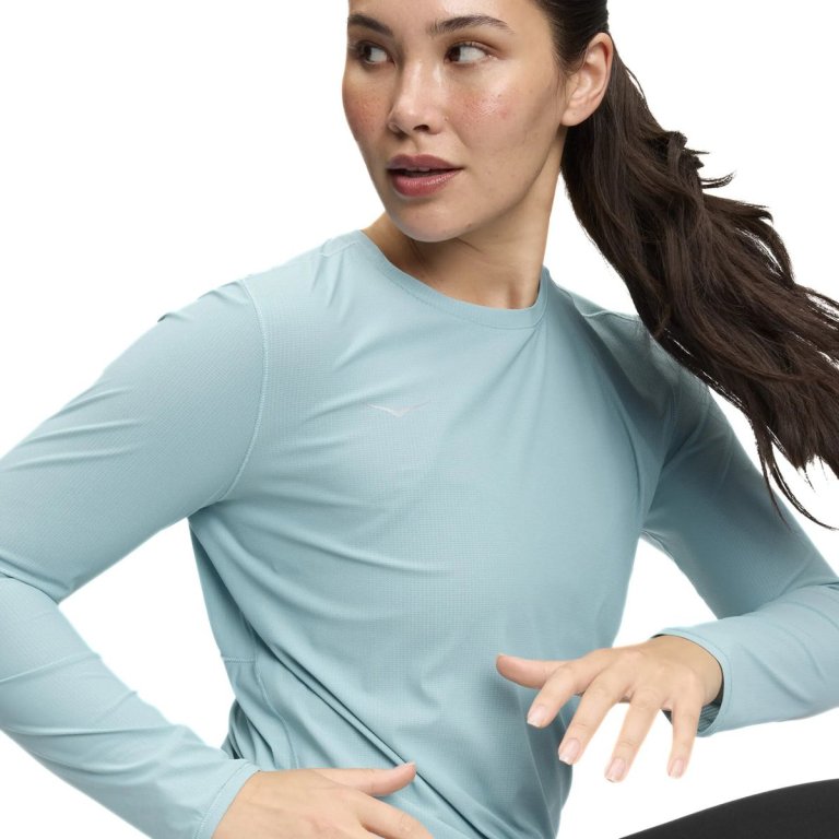 Футболка Hoka Airolite Long Sleeve 2.0 W - синя