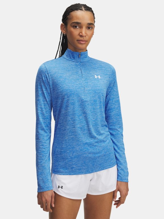 Triko Under Armour Tech 1/2 Zip- Twist Wmn Blue