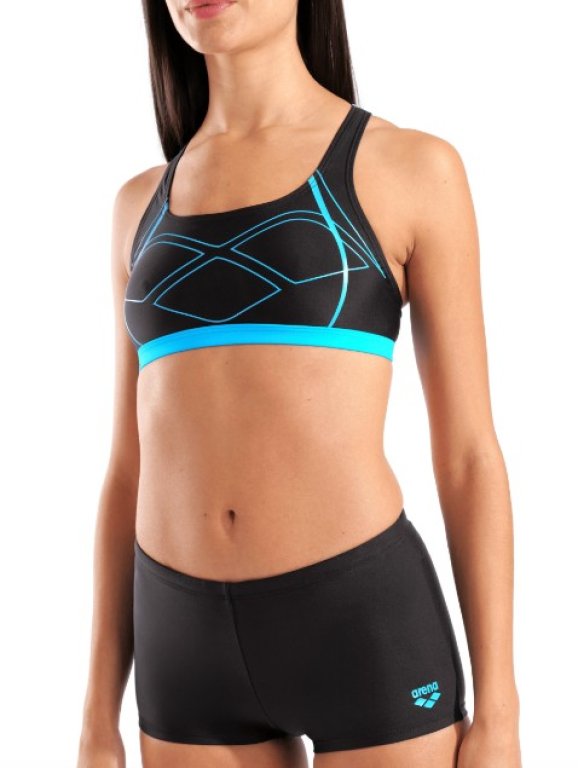 Plavky Arena Feel Graphic Swim Pro W - černá/modrá
