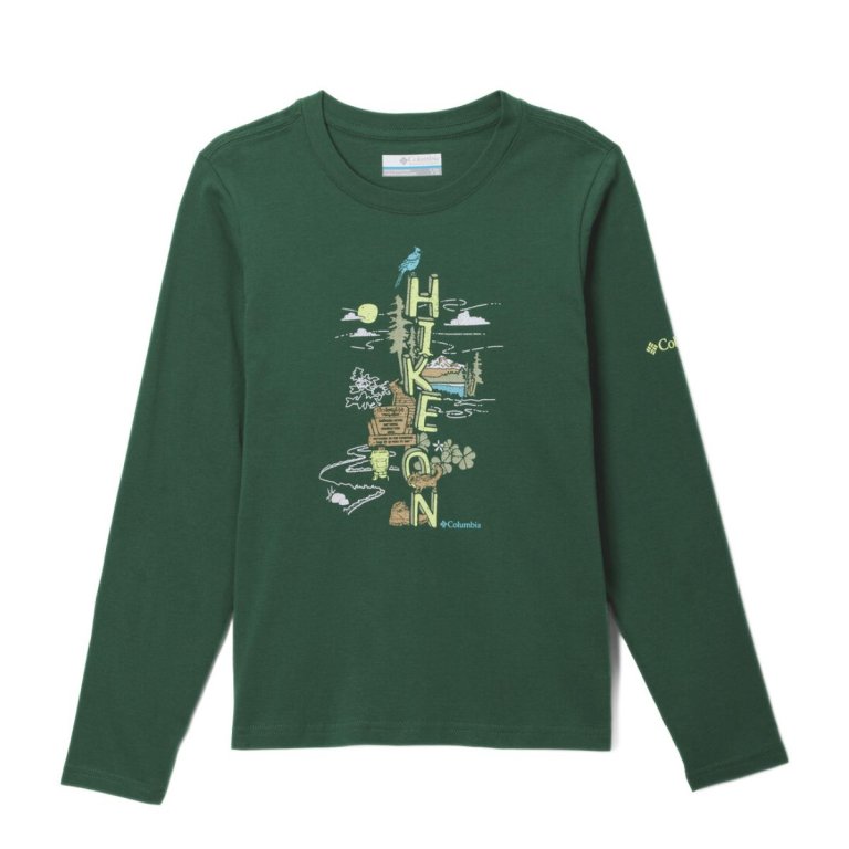 Кофта Columbia Dobson Pass™ LS Graphic Tee J - темно-зелена