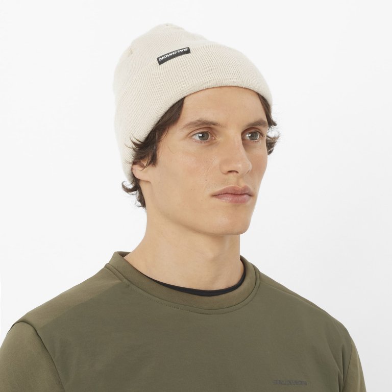 Шапка Salomon Flatspin Reversible Beanie - бежево/чорно/рожевв
