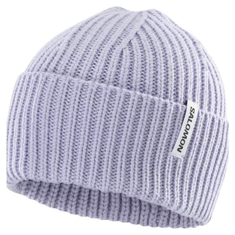 Шапка Salomon Snowbird Beanie - фіолетова