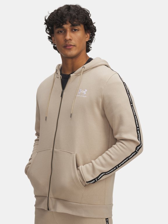 Кофта Under Armour Icon Fleece FZ Taping Man коричнева
