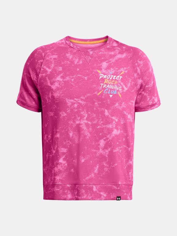 Футболка UA Project Rock Q2 Terry AOP Crew Man Pink