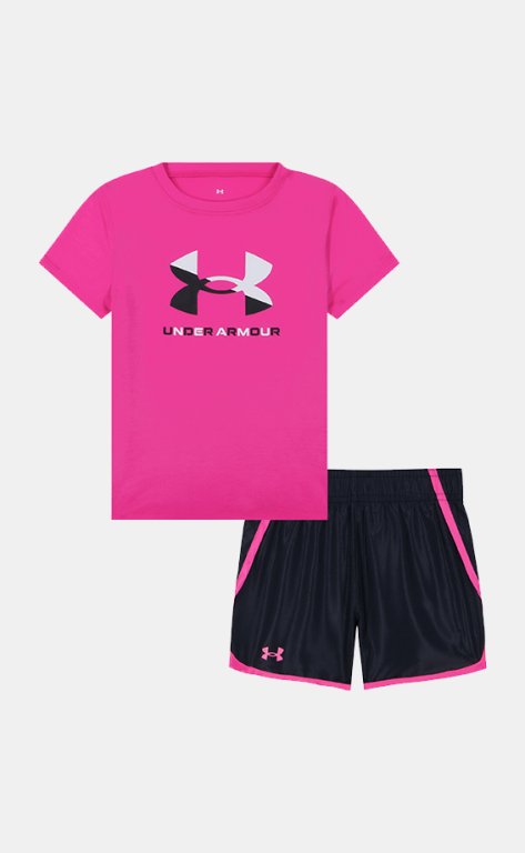 Комплект Under Armour Logo Woven Short Set Jr Pink