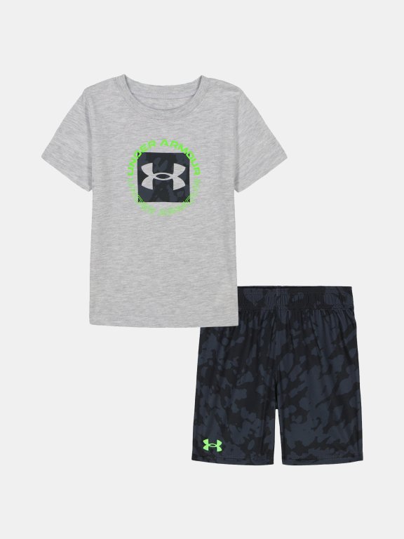 Костюм Under Armour Printed SS Short Set Jr Grey