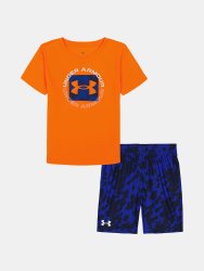 Костюм Under Armour Tech Printed SS Short Set Jr помаранчевий