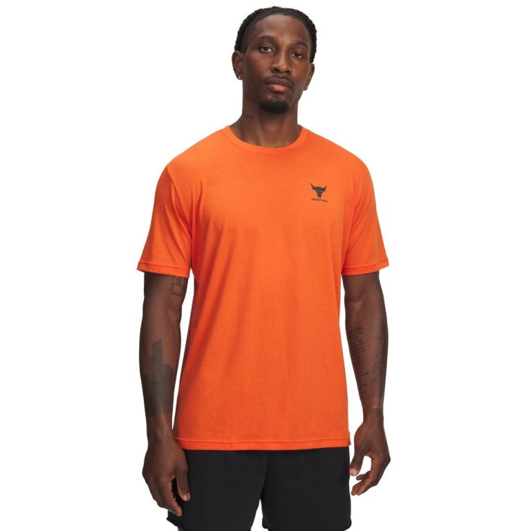 Футболка UA Project Rock Simple Branded SS M - помаранчева