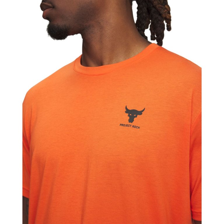 Футболка UA Project Rock Simple Branded SS M - помаранчева