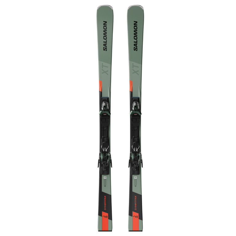 Lyže Salomon E S/MAX 8 XT + M11 GW L80 - zelená/černá/oranžová