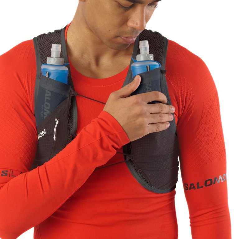 Рюкзак Salomon S LAB Pulsar 3 з флягами - чорний/білий