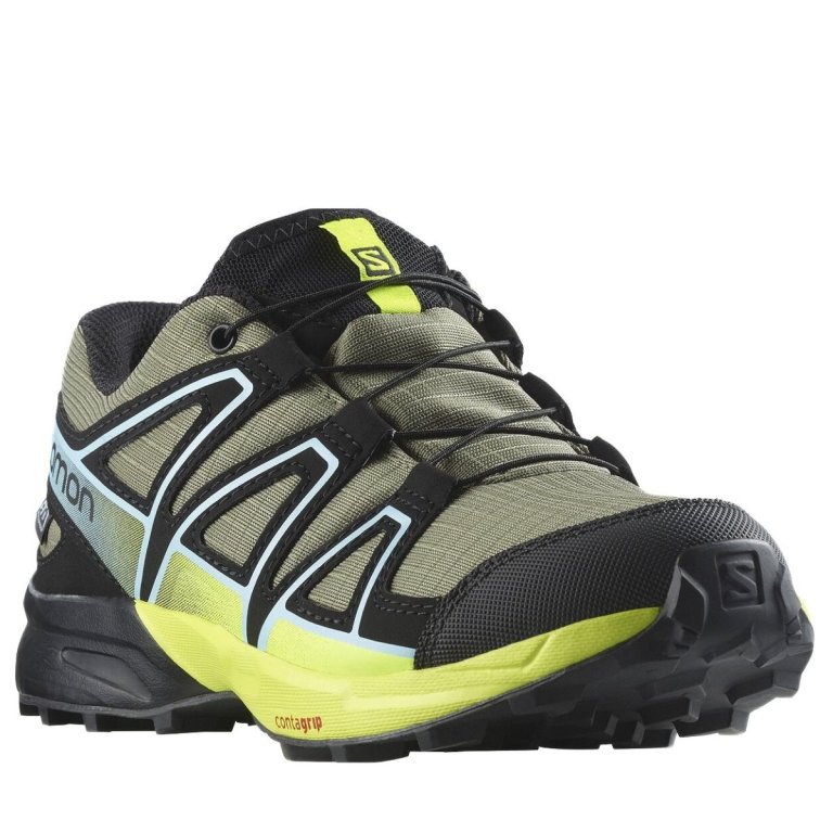 Кросівки Salomon Speedcross Cswp J - зелені/ чорні/ жовті