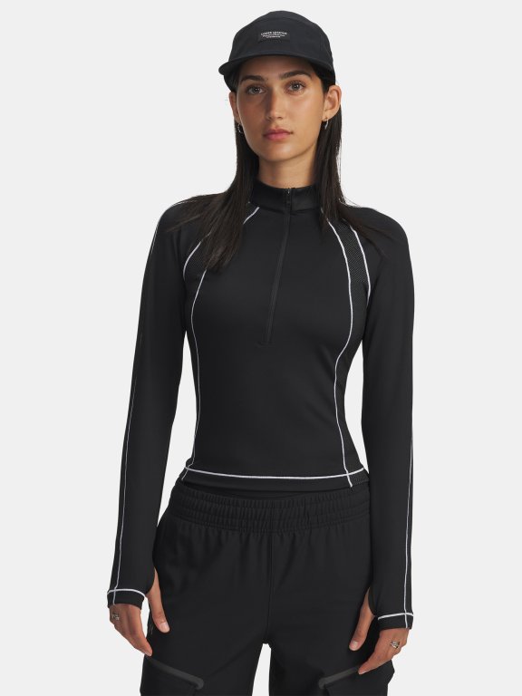 Футболка Under Armour ColdGear Textured 1/2 Zip Wmn black