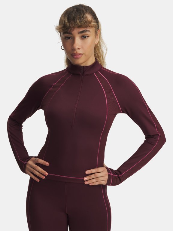 Лонгслів Under Armour ColdGear Textured 1/2 Zip Wmn Red