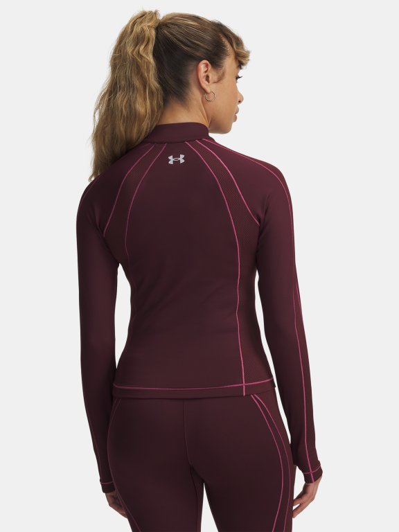 Лонгслів Under Armour ColdGear Textured 1/2 Zip Wmn Red