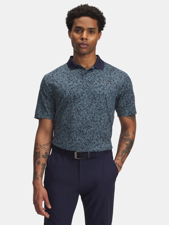 Triko Under Armour Matchplay Printed Polo Man Blue