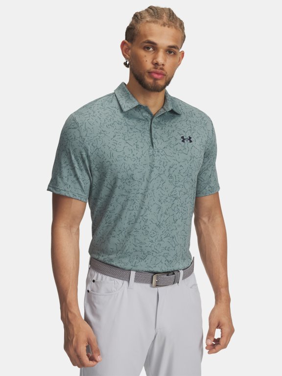 Футболка Under Armour Playoff 3.0 Printed Polo Man Gray Green
