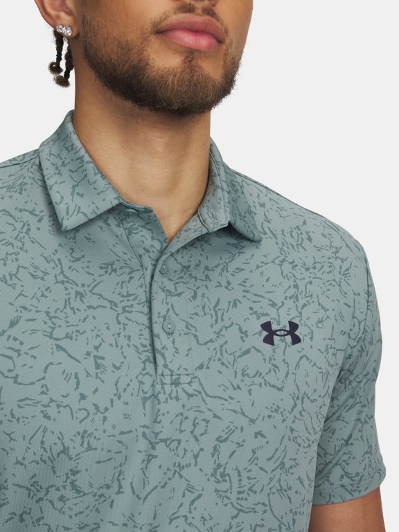 Футболка Under Armour Playoff 3.0 Printed Polo Man Gray Green