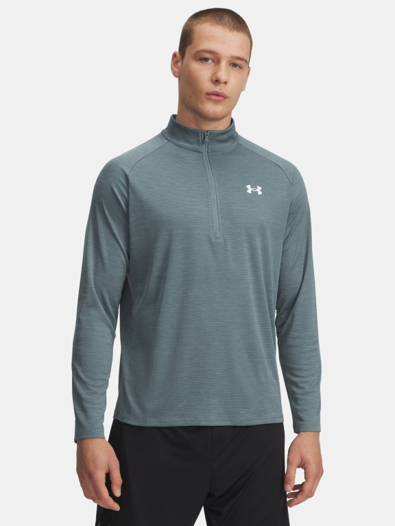 Triko Under Armour Tech Textured 1/2 Zip Man Blue