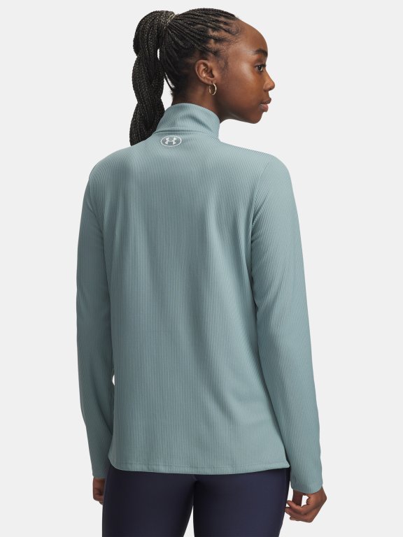 Футболка Under Armour Tech Rib 1/2 Zip Wmn gray green