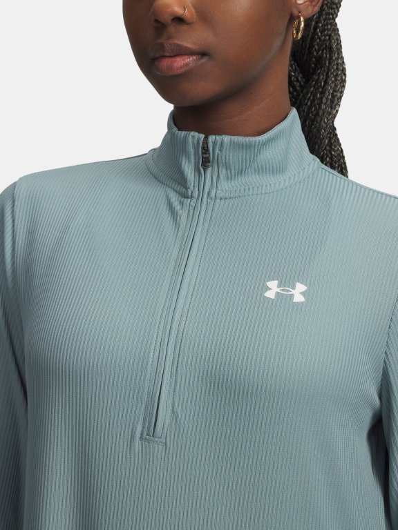 Футболка Under Armour Tech Rib 1/2 Zip Wmn gray green