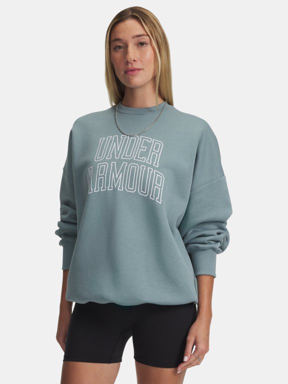 Світшот Under Armour Rival Flc OS Varsity Crew Wmn gray green