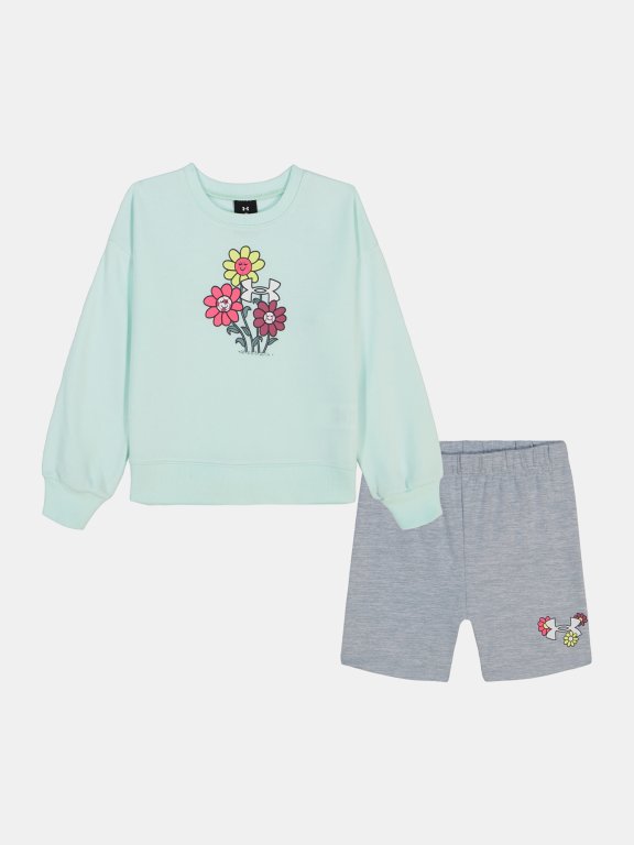 Комплект Under Armour Crewneck Bike Short Set Jr Blue