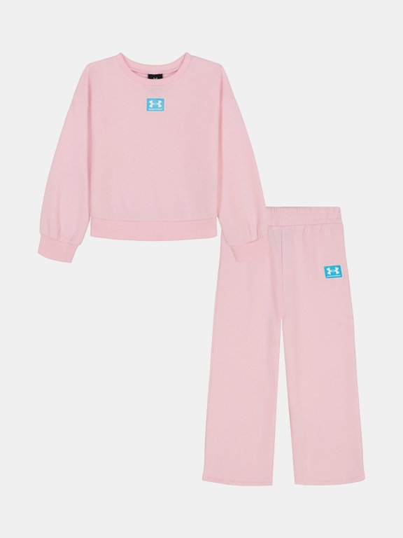 Костюм Under Armour Rival Crew Flare Set Jr Pink