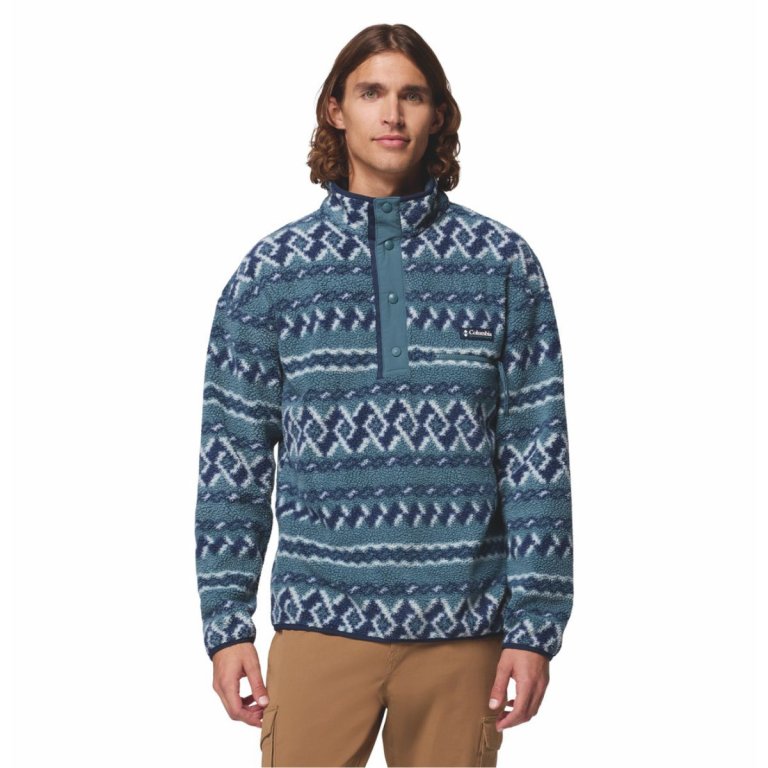 Mikina Columbia Helvetia™ II Printed Half Snap Fleece M - modrá