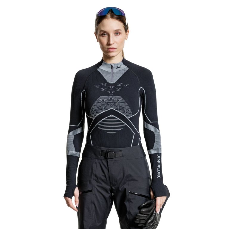 Футболка X-Bionic Energy Accumulator Light Shirt LS 1/2 Zip W - чорна