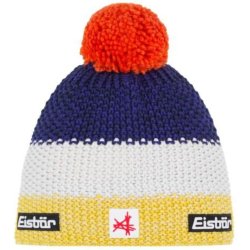 Čepice Eisbär Star Pompon MÜ SA J - modrá/žlutá/bílá
