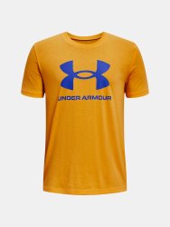 Tričko Under Armour Sportstyle Logo SS Jr - oranžová/modrá