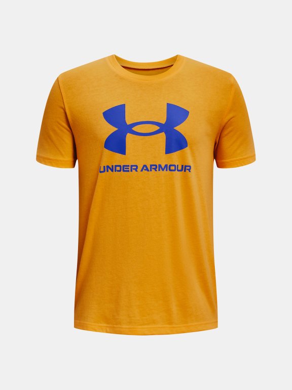 Tričko Under Armour Sportstyle Logo SS Jr - oranžová/modrá