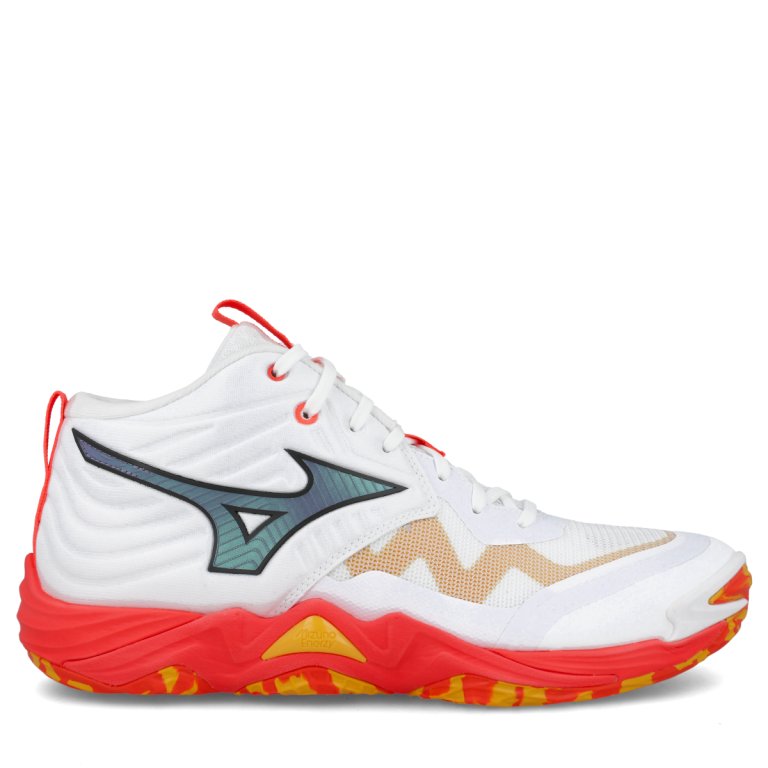 Взуття Mizuno Wave Momentum Elite Mid - біло/помаранчеве