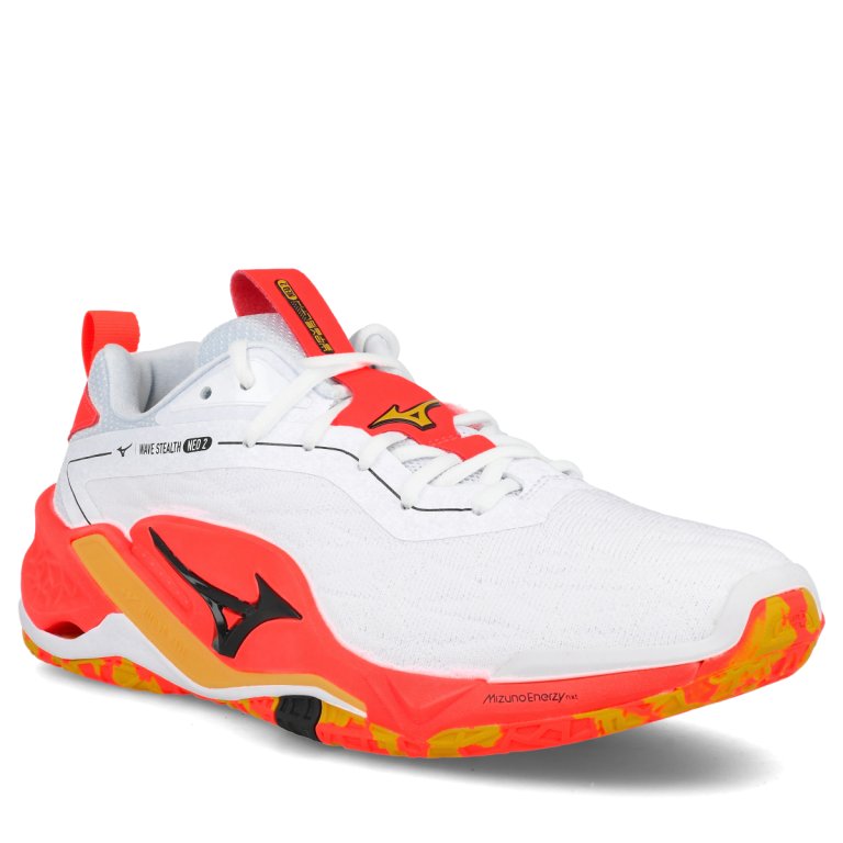 Кросівки Mizuno Wave Stealth Neo 2 - біло/помаранчеві