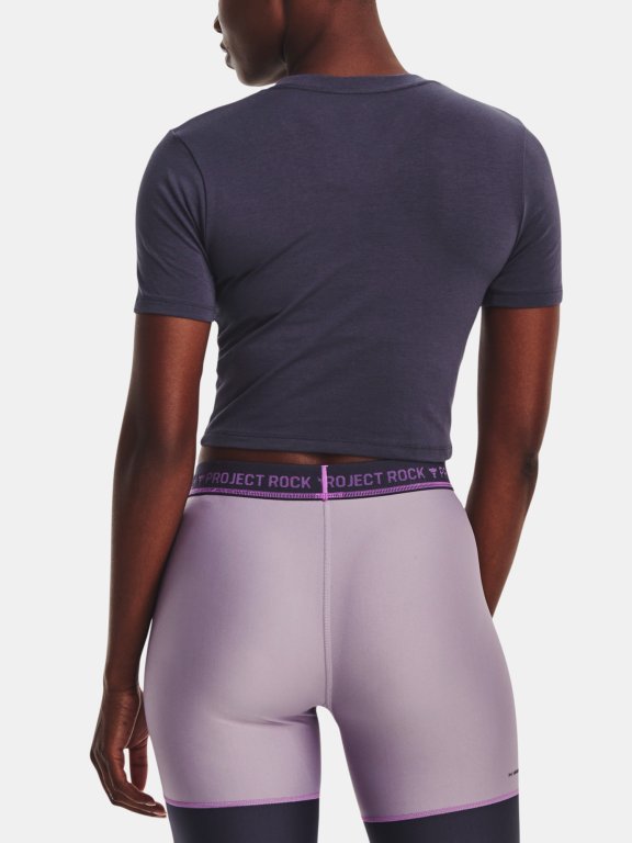 Triko Under Armour Project Rock Disrupt Bull SS Wmn Grey