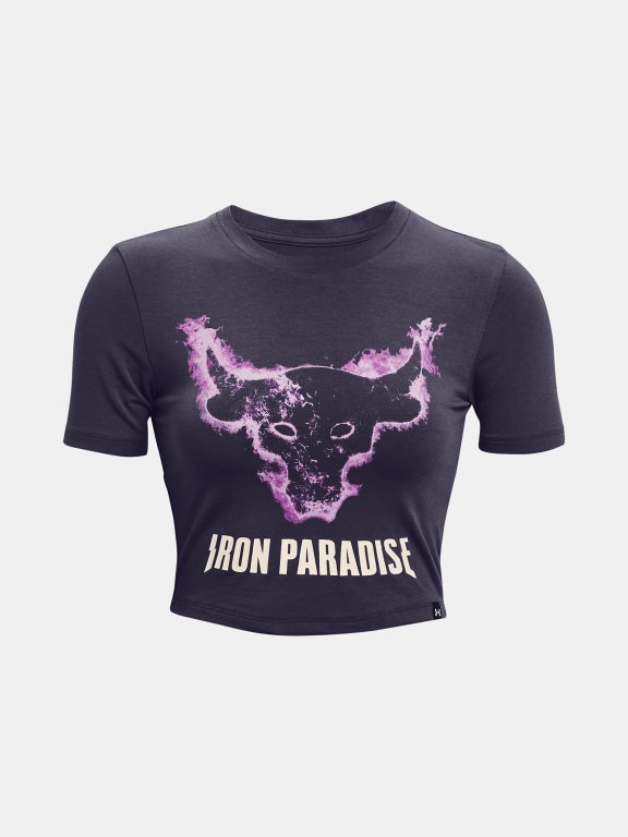 Triko Under Armour Project Rock Disrupt Bull SS Wmn Grey
